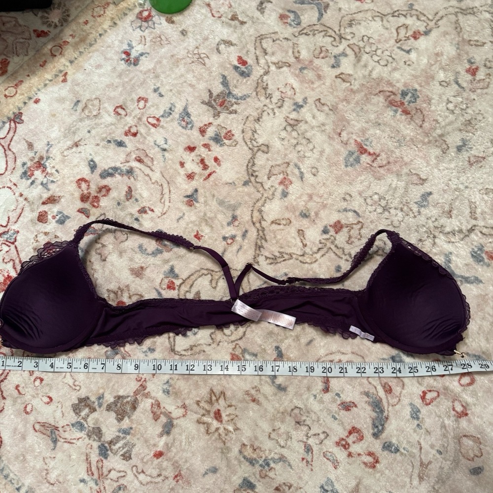 Savage‎ x fenty Romantic Corded Lace Front-Closure Push-Up Racer Back Bra sz 36B - Picture 7 of 7